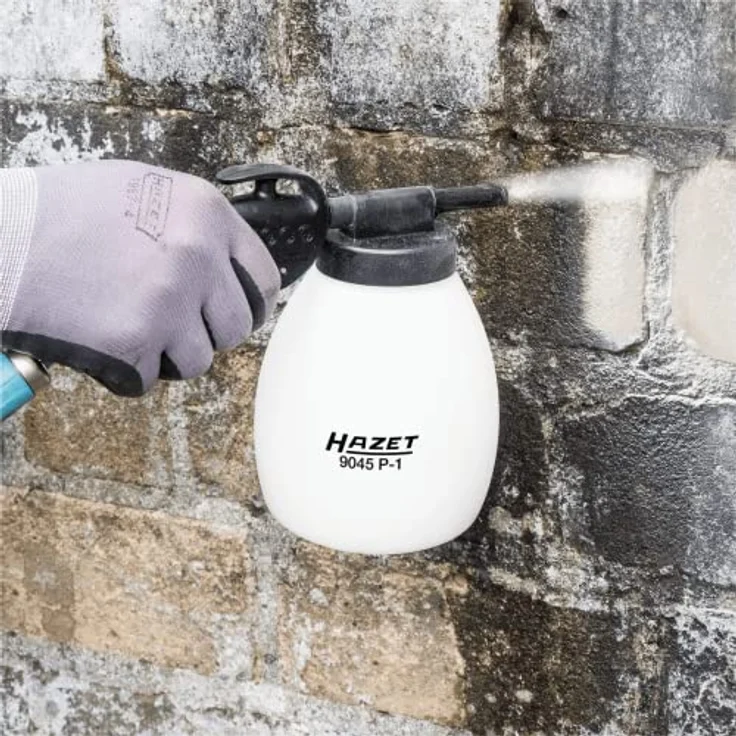 HAZET Soda Strahlpistole 9045P-1 inklusive verschiedener Düsen und 1kg Mineralstrahlmittel - ergonomischer Handgriff mit optimierter Übersetzung - für beschädigungsfreies Reinigen und Entlacken – Bild 2
