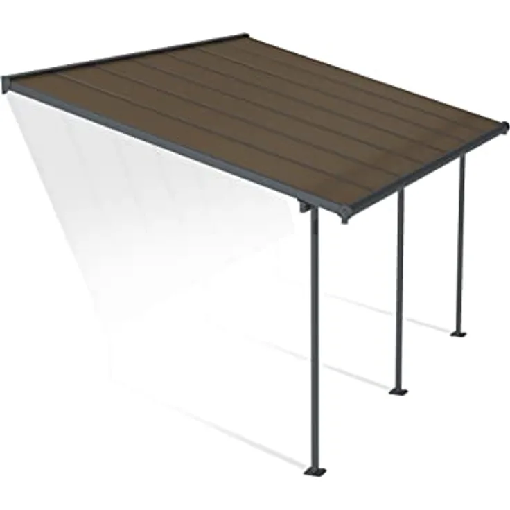 Palram Capri Terrassenüberdachung, Terrassendach, Balkondach, grau bronze, 299X434 cm
