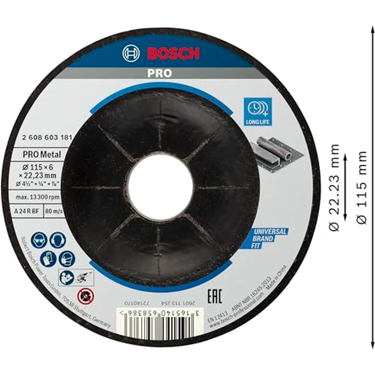 Bosch Professional 2608603181 Schruppscheibe für Metall gekröpft 115x6mm, gr – Bild 2