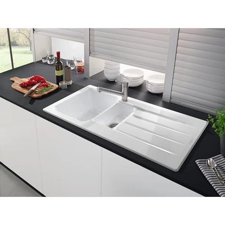 Villeroy & Boch Como Shower Küchenarmatur, Niederdruck mit ausziehbarem Brauseschlauch und schwenkbarem Auslauf – Bild 7
