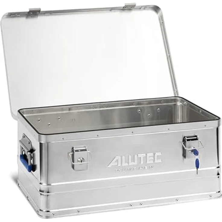 ALUTEC MÜNCHEN Aluminiumbox BASIC 40 LOCK, Werkzeugbox mit Zylinderschloss, 2 Schlüssel, 40 l, staub-/spritzwassergeschützt, Außenmaße 560 x 370 x 245 mm, Gewicht 2,98 kg – Bild 2