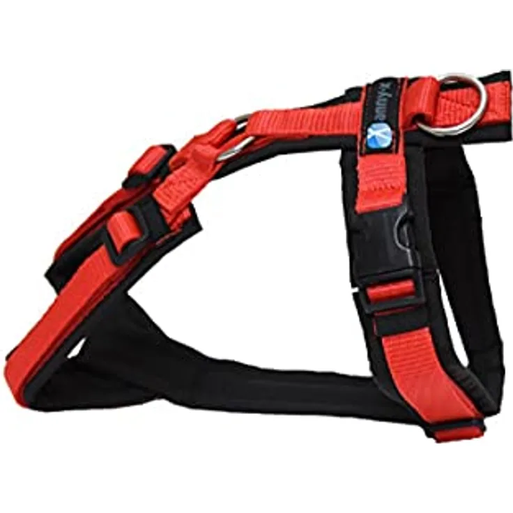 anny-x Brustgeschirr Fun schwarz rot - Gr. S, ergonomisch, individuell einstellbar, Rückenschonend