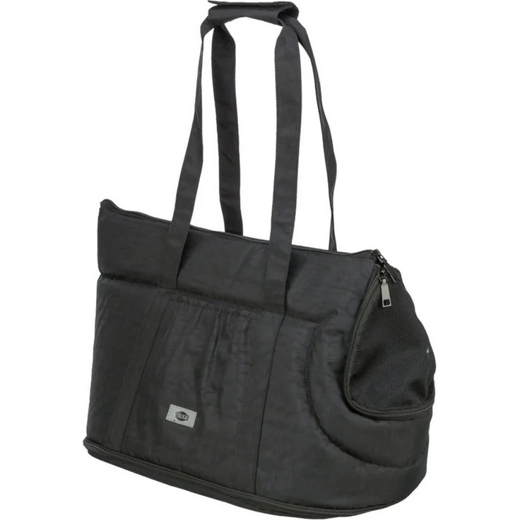 TRIXIE Transporttasche Riva, Tiertransport für Hunde und Katzen bis 7 kg, atmungsaktive Netz-Einsätze, 26 × 30 × 45 cm