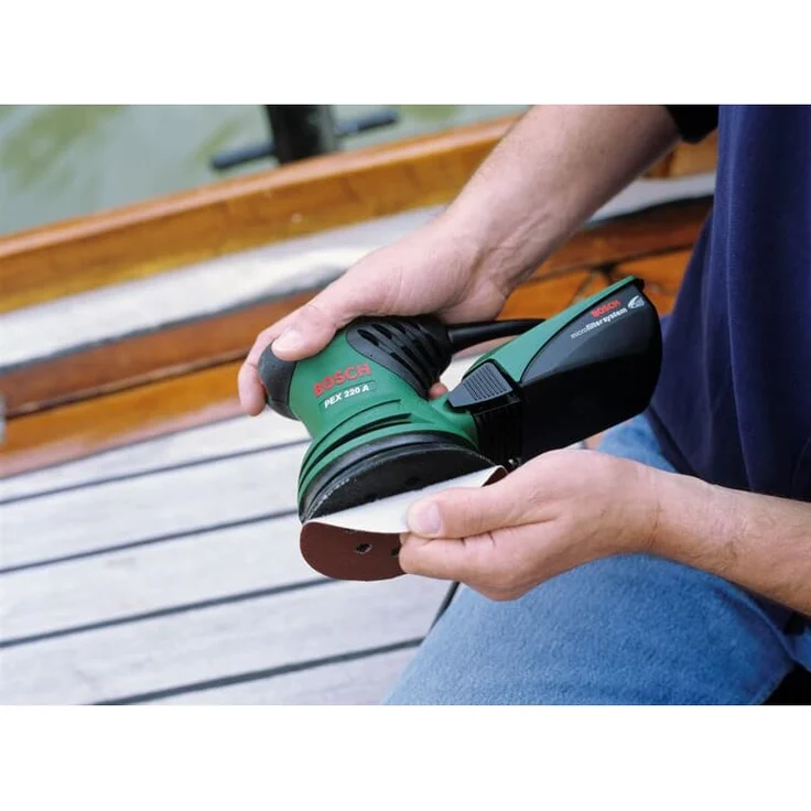 Bosch Exzenterschleifer PEX 220 A 125 mm 1,2 kg 24000 U-min 220 Watt Staubabsaugung im Karton – Bild 4