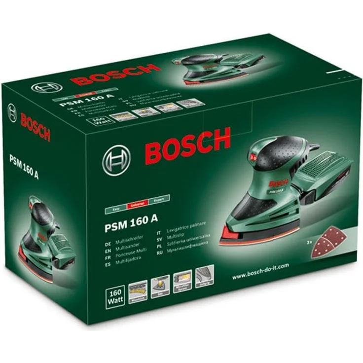 Bosch Multischleifer PSM 160 A, 3 Schleifblätter, Karton (160 W, Schwingzahl 24.000 min-1, Schwingkreis-Ø 1,6 mm) – Bild 10