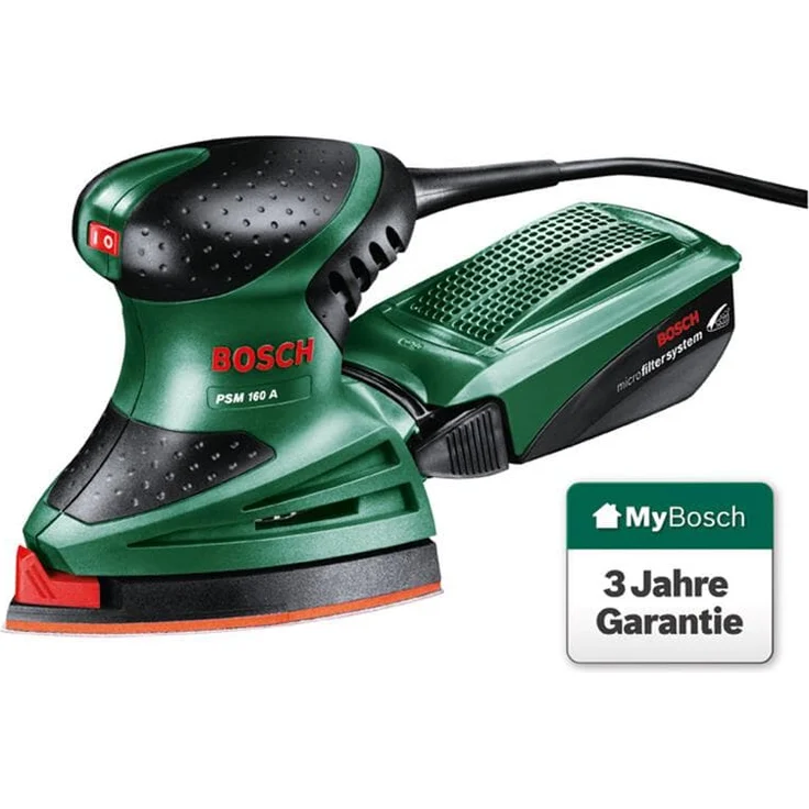 Bosch Multischleifer PSM 160 A, 3 Schleifblätter, Karton (160 W, Schwingzahl 24.000 min-1, Schwingkreis-Ø 1,6 mm) – Bild 5