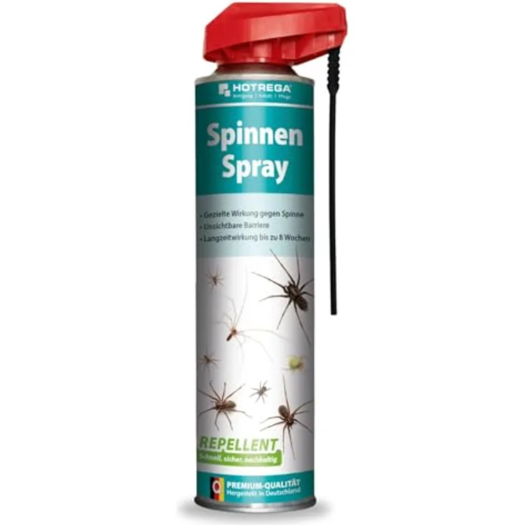 HOTREGA Spinnen Spray 600 ml, zuverlässige Spinnenabwehr mit Langzeitwirkung bis zu 8 Wochen und natürlichen Wirkstoffen