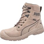 PUMA SAFETY Sicherheitsschuh S3 CONQUEST HIGH, Nubukleder in Stone, Hitzebeständige Laufsohle, Fiberglas Schutzkappe, Flexibler FAP Durchtrittschutz