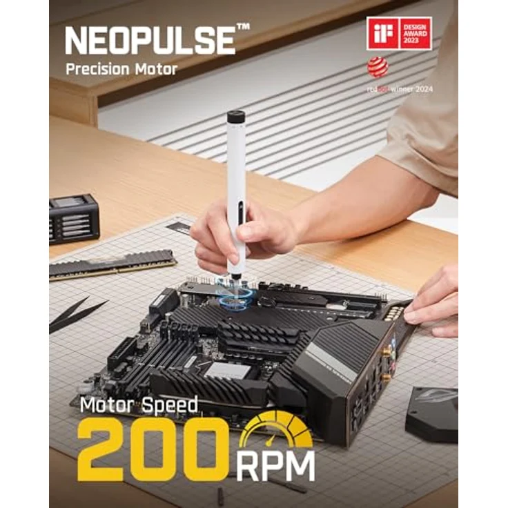 Fanttik E1 MAX Mini Elektro Schraubendreher Set, 50 in 1 Präzisionskit mit 2 Gängen Drehmoment, magnetischem Etui, Akku für iPhone, Laptop, Brillen, Uhren - Weiß – Bild 4