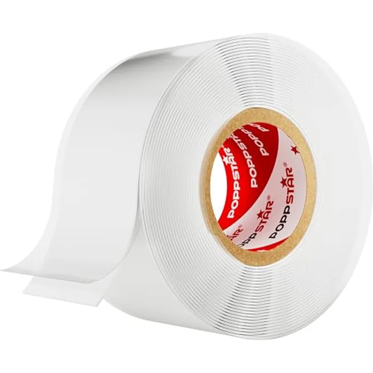 Poppstar selbstverschweißendes Silikonband, weiß, 3m lang, 25mm breit, 1 Rolle (1008998)