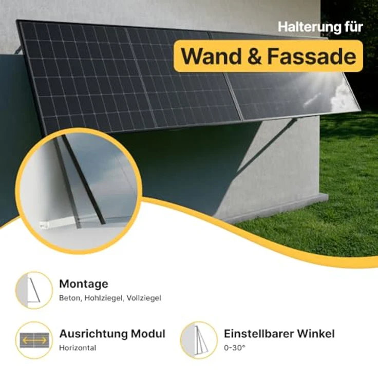 Solakon Balkonkraftwerk 2000W, Photovoltaik Solaranlage mit 800W N-Typ Solarmodulen und 5m Kabel, steckerfertig Komplettset mit Wandhalterung – Bild 6