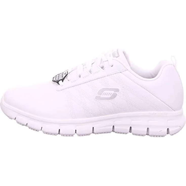 Skechers Sure Track Erath, Berufsschuh für Gastronomie und Pflege, rutschhemmende Laufsohle, Leder, Schwarz – Bild 4