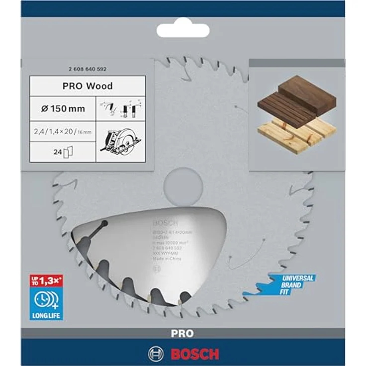 Bosch Professional Kreissägeblatt Optiline Wood (für Holz, 150 x 20 x 2,4 mm, 24 Zähne, Zubehör Kreissäge) – Bild 2