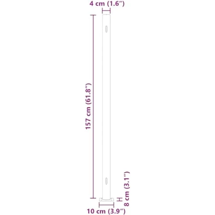 vidaXL Seitenmarkise, Seitenmarkise in Rot, UV-beständig und wasserfest, 160 cm Höhe – Bild 4