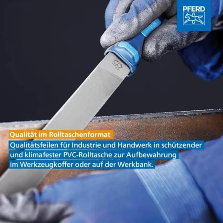 Pferd 11801531 Werkstattfeilen H 1 531 Wru in Rolltasche 200mm, Kreuzhieb H1, Länge – Bild 4