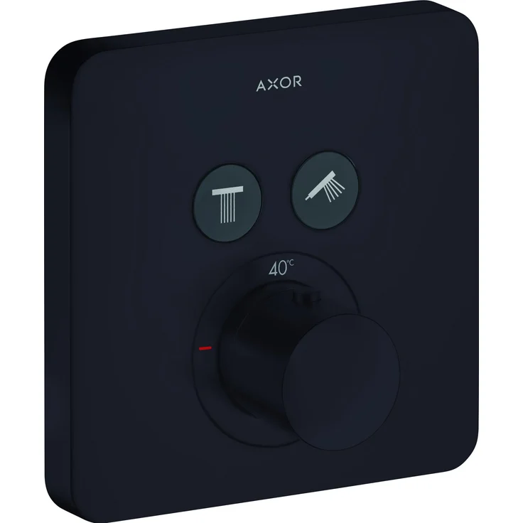 hansgrohe HG Thermostat Axor ShowerSelect UP Fertigset 2 Verbr, Duschsystem in mattschwarz, inklusive Handbrause und Regenbrause, hohe Durchflussmenge bis 25 l/min, Sicherheitssperre bei 40 °C