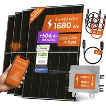 Bild für Solarway Balkonkraftwerk 1680W / 1600W Solaranlage Steckerfertig WIFI Komplettset Photovoltaik Anlage 600/800/1600W