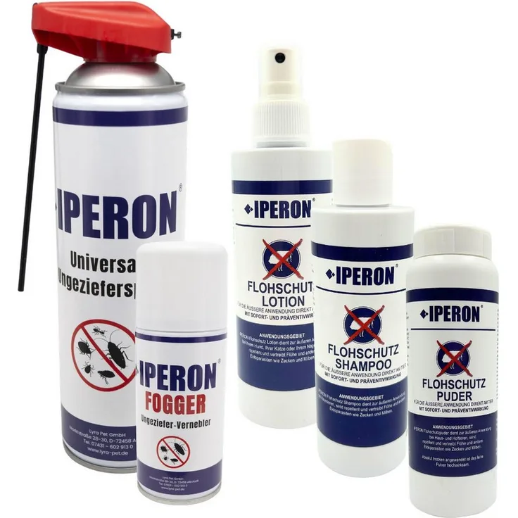 IPERON Rundum Sorglos Paket, 5er Set Ungeziefer- & Flohschutz mit natürlichen Wirkstoffen, 1.100 g