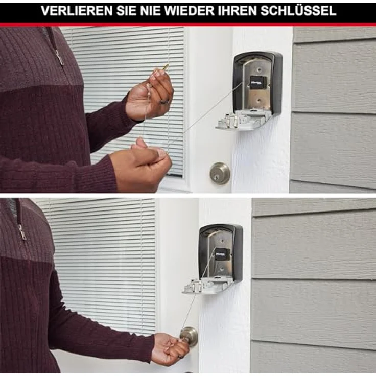 Master Lock Ausziehbares Schlüsselkabel für Schlüsseltresor, Verdrilltes Stahlkabel bis 91 cm, Einfache Installation – Bild 5