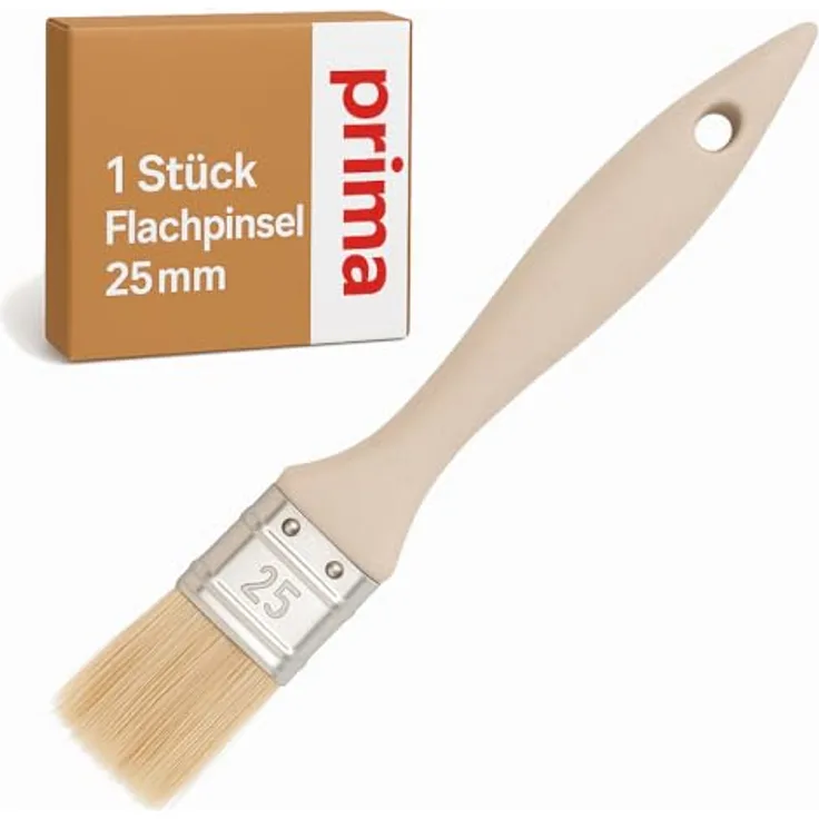 woplus Flachpinsel 25 mm, Profi-Qualität mit Synthetik/Naturborsten und Holzgriff, ideal für Lacke & Lasuren