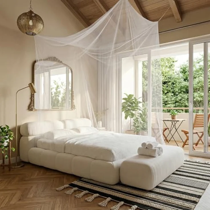 Moskitonetz für Einzelbett-Doppelbett, kastenform 220 X 200 X 200cm | Mesh Insektennetz mit Schnelle und Einfache Installation – Bild 9