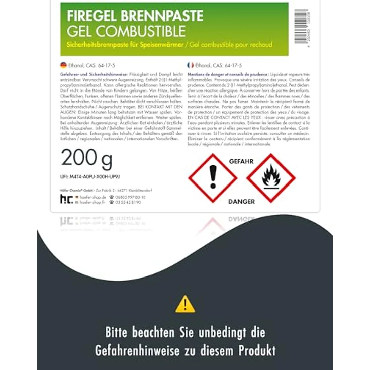 Höfer Chemie 6x 200g FLAMBIOL® Firegel Brennpaste, für professionelles Warmhalten von Speisen – Bild 8