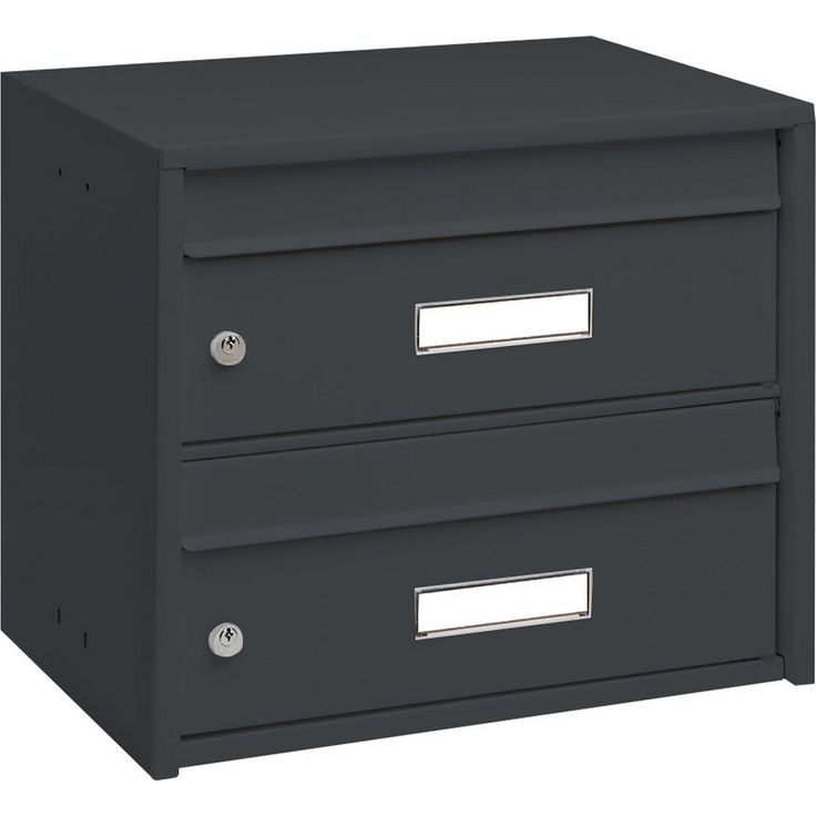 Burg-Wächter Briefkasten 'Dual Front 821 ANT' anthrazit, Hochwertiges verzinktes Stahlblech, Diebstahl- und Aufbruchsicherheit, 40,7 x 36 x 29,2 cm
