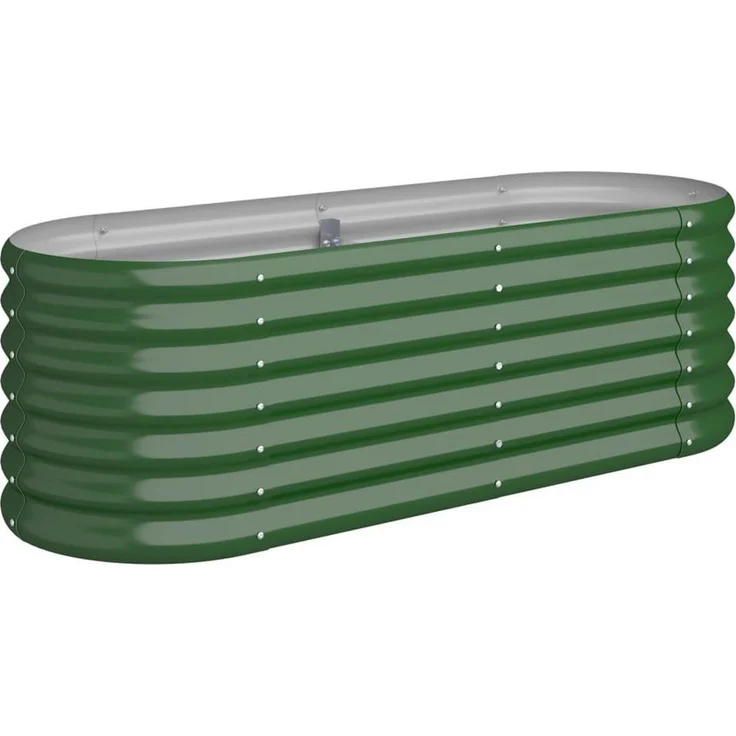 vidaXL Hochbeet Hochbeet Pulverbeschichteter Stahl 114x40x36 cm Grün (1 St) - Wetterbeständiges Pflanzgefäß für Balkon, Terrasse und Garten – Bild 1