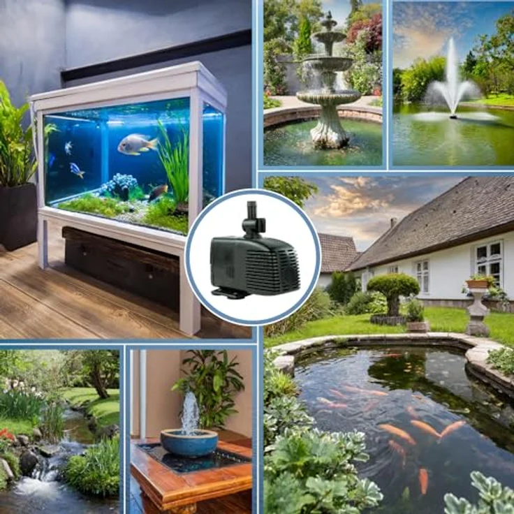 KERRY Wasserpumpe 12 V – 1000 L/H | 17 Watt | 7m Kabel | 170 cm Förderhöhe | Schwarz | Teichpumpe | Wasserspielpumpe | Zimmerbrunnen | Brunnenpumpe | Springbrunnen-Pumpe – Bild 10