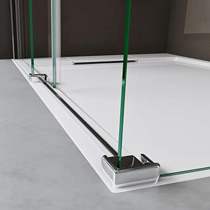 doporro Ravenna17, Eckdusche Duschkabine mit Schiebetür, 8 mm ESG-Sicherheitsglas Klarglas, BxT: 100x75 cm, rahmenlos, inklusive Montagezubehör – Bild 6