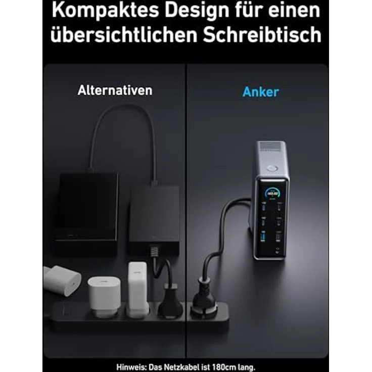 Anker Prime Dockingstation, 14-Port mit 160W Max. Leistung, 10Gbit/s, Dual 4K Displays, für Dell, MacBook - Schwarz – Bild 4
