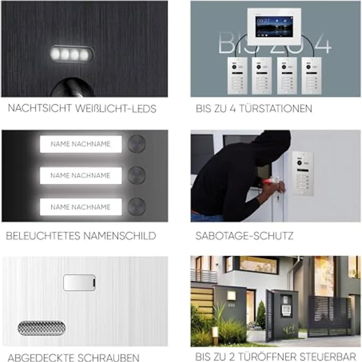 Balter Video-Türsprechanlage EVO HD Fingerprint und RFID für 1 Familienhaus, 1x Monitor (Full HD Kamera 175° Ultraweitwinkel) – Bild 7