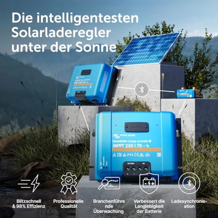 Victron Energy SmartSolar MPPT 250/70-Tr, Solar-Laderegler mit 70 A, Bluetooth-Modul und bis zu 99 % Wirkungsgrad – Bild 2