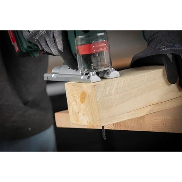wolfcraft 10 HCS Stichsägeblätter, T-Schaft für Kanthölzer und Weichhölzer, Schnitttiefe 100mm, made in Germany, VPA-zertifiziert – Bild 2