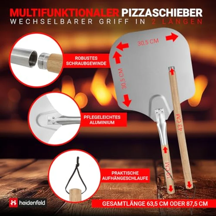 Miweba 5in1 Pizza Set, Pizzastein aus Cordierit für Backofen & Gasgrill, inklusive 2in1 Pizzaschieber, Pizzaschneider und Rezeptbuch, vielseitig einsetzbar bis 1000°C – Bild 5
