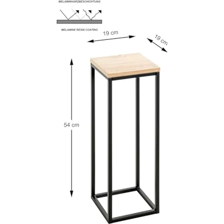 HAKU Blumenständer Schwarz-Eiche, modernes Design aus Stahlrohr, robuste Verarbeitung, vielseitiges Wohnaccessoire – Bild 3
