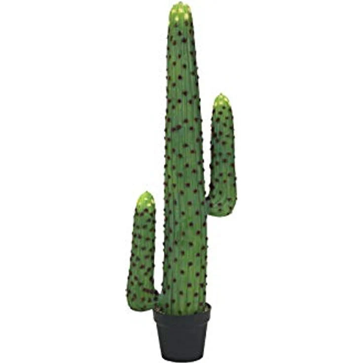 EUROPALMS Mexikanischer Kaktus, Kunstpflanze, grün, 117 cm mit zwei seitlichen Zweigen und stabiler Basis-Gärtnertopf – Bild 2