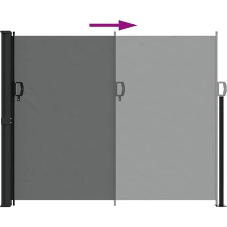 vidaXL Seitenmarkise, Wandmarkise mit PU-Beschichtung, Sichtschutz für Balkon Terrasse Garten, Windschutz Markise, Ausziehbar Anthrazit Polyester – Bild 5