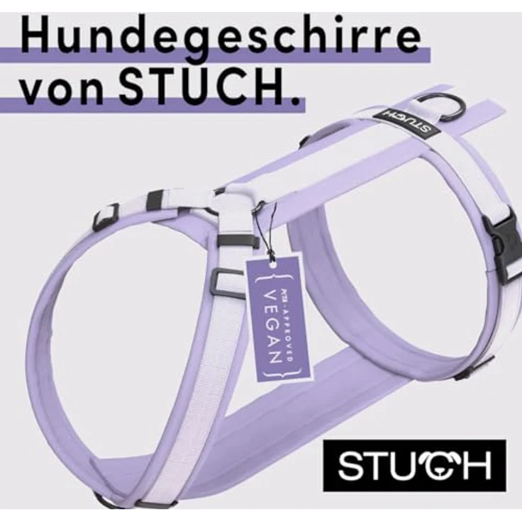 STUCH Hunde-Geschirr STUCH - Hundegeschirr - verstellbares Nylon Geschirr - gepolstert, Schwarz – Bild 2