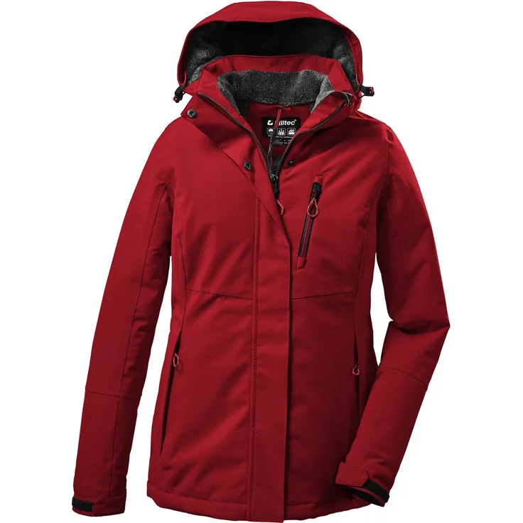 Killtec Softshelljacke Outdoorjacke KOW140, Damen Funktionsjacke mit wasserdichter 10.000 mm Wassersäule, Teddyfleece-Futter, PFC-frei, grau