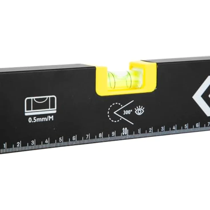 C.K Tools Aluminium-Wasserwaage 60 cm, 0,5 mm/m genau, 2 Libellen, gummierte Endkappen – Bild 4