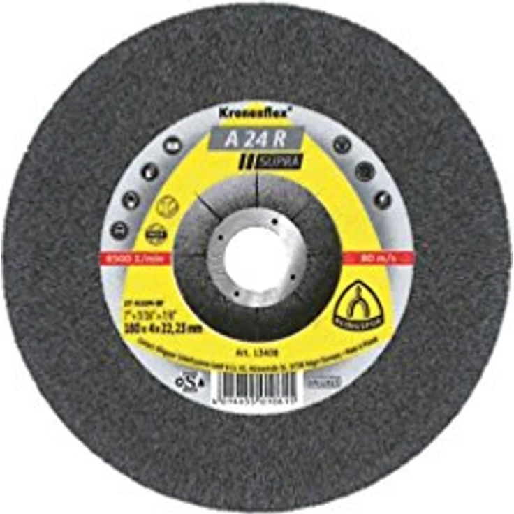 Klingspor 13418 A 24 R SUPRA, Schruppscheibe für Stahl und Edelstahl, hohe Abtragsleistung, Verpackungseinheit 10, 180x8x22,23 mm – Bild 3