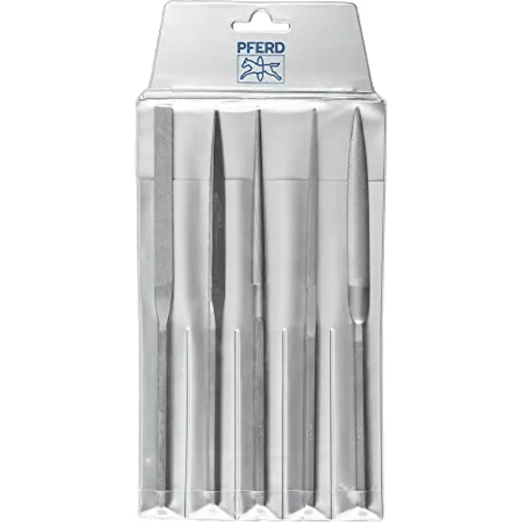 PFERD Präzisions-Handy-Feilen-Set, 5-teilig | Schweizer Hieb 00, 215mm | 12732001 – für die sehr grobe Präzisionsbearbeitung, in Kunststofftasche