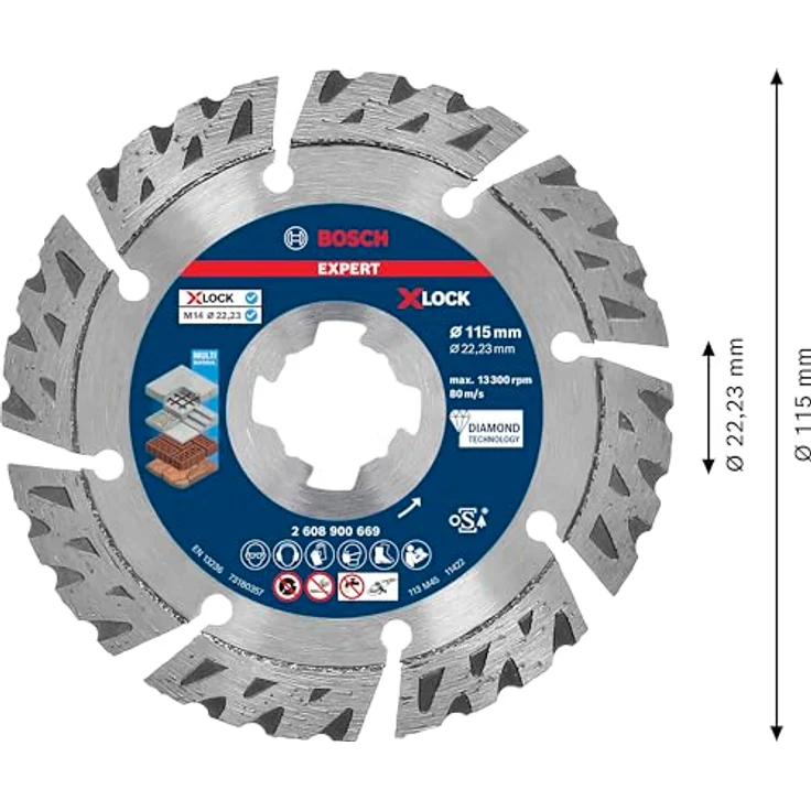 Expert MultiMaterial X-LOCK Diamanttrennscheiben,115 x 22,23 x 2,4 x 12 mm – Bild 4