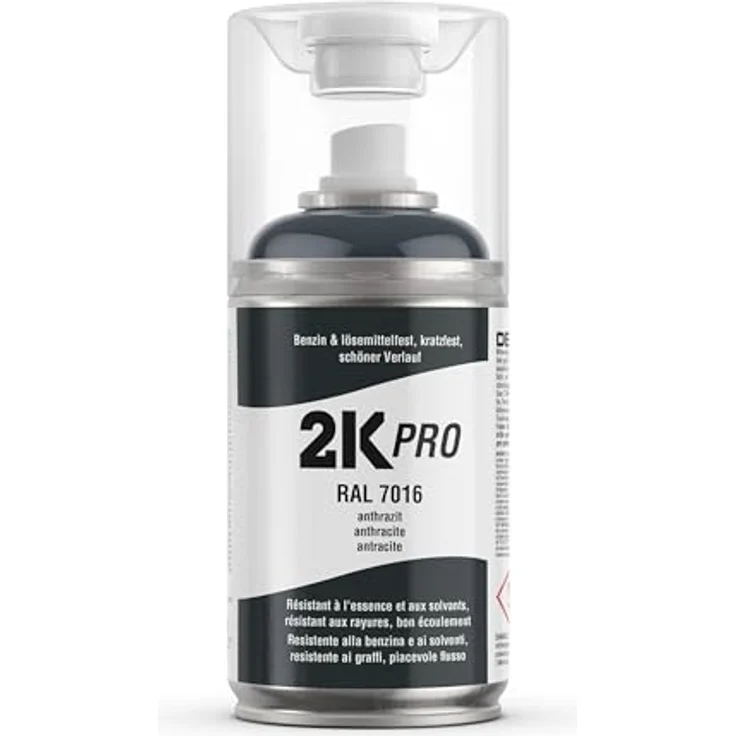 2K PRO 2K Spraydose, Hochwertiger 2-Komponenten Sprühlack mit extremer Kratz- und Chemikalienbeständigkeit, transparent – Bild 1
