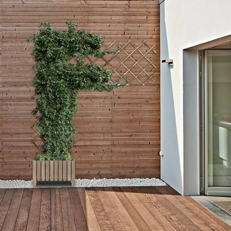 Relaxdays Rankgitter ausziehbar, 3er Set, Rankhilfe Kletterpflanzen, 180x90 cm, Garten, Balkon, Terrasse, Holz, Natur – Bild 5