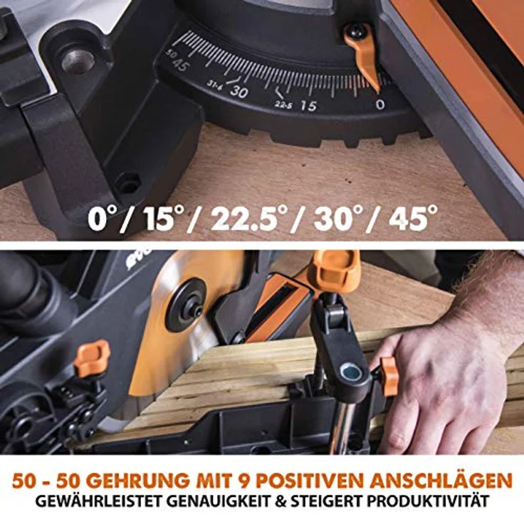 Evolution Power Tools - R210SMS-300+ Mehrzweck-Gleit-Gehrungssäge mit Plus Pack, 210 mm (230 V) – Bild 12