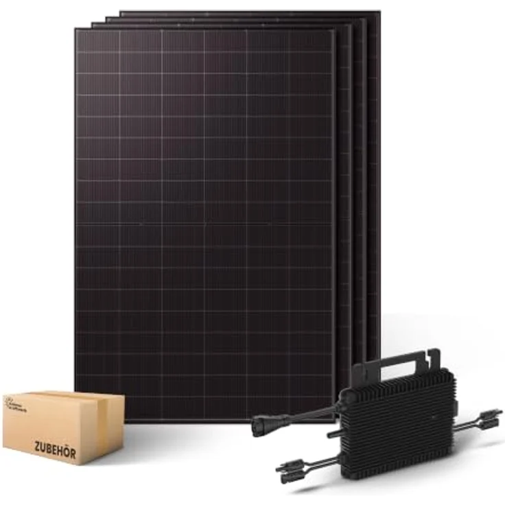 Kleines Kraftwerk 2000W Balkonkraftwerk XL, Komplettset mit 800W WiFi & Bluetooth Wechselrichter, 4×500W bifaziale Solarmodule, 10 m Kabel – Bild 1