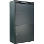 MOCAVI Paketbox 55 - Geräumiger Paketkasten für Zuhause | Anthrazit | Sichere Paketannahme mit Schloss | Großes Paketfach | Wetterfeste Paketstation RAL 7016 | Rostfrei