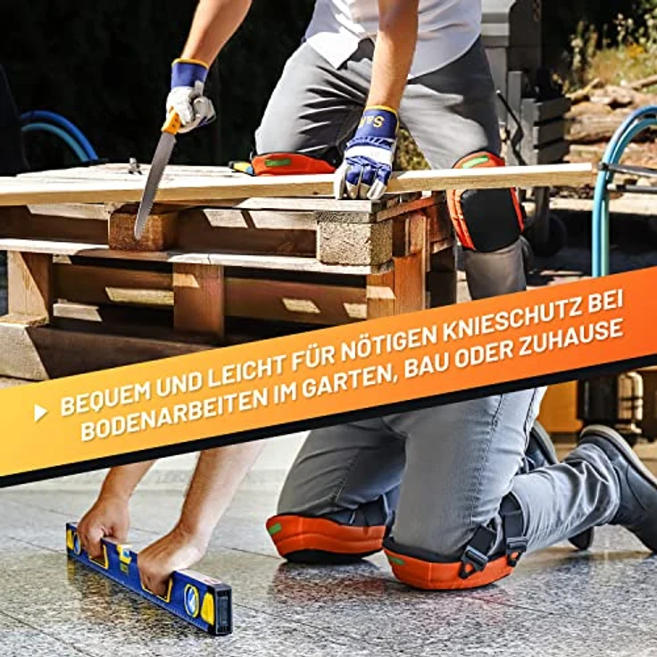 GRÜNTEK Soft-Knieschoner Klassik, 2 Strips, Comfort Gel Innenpolster, Universal-Größe, atmungsaktiv, Gartenarbeit, Pflastern – Bild 3